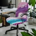 thumbnail image 2 of Renewold Marble Pink Teal Office Computer Chair Cover Anti-slip Protective Boss Rotating Office Chair Cover Desk Chair Protector Cover with Elastic Bottom, S, 2 of 7