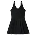 thumbnail image 6 of JGGSPWM Women Fashion Solid Color Plus Size Swim Dress High Stretch One Piece Swimsuit Tummy Control Bathing Suits Black XL, 6 of 8
