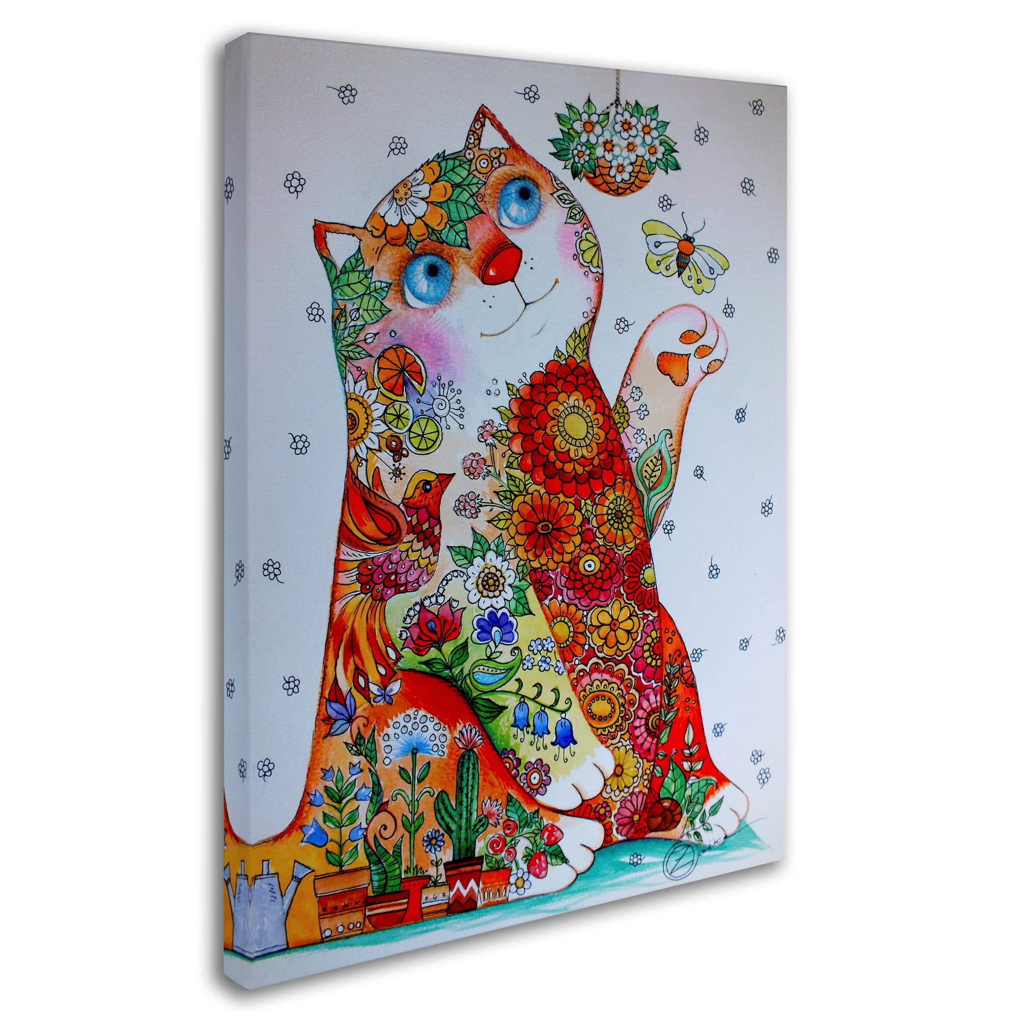 Trademark Fine Art 'Bucolic Cat' Canvas Art by Oxana Ziaka