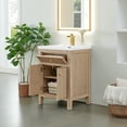 thumbnail image 4 of Cerrito 24" Wood Vanity in Natural Oak Ceramic Integrated Sink no Mirror, 4 of 19