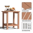 thumbnail image 3 of Cobiod 2-Pack HDPE Outdoor Side Tables for Patio, Weather-Resistant Patio Side Table, Outdoor End Table for Garden, Balcony & Living Room, Teak, 3 of 10