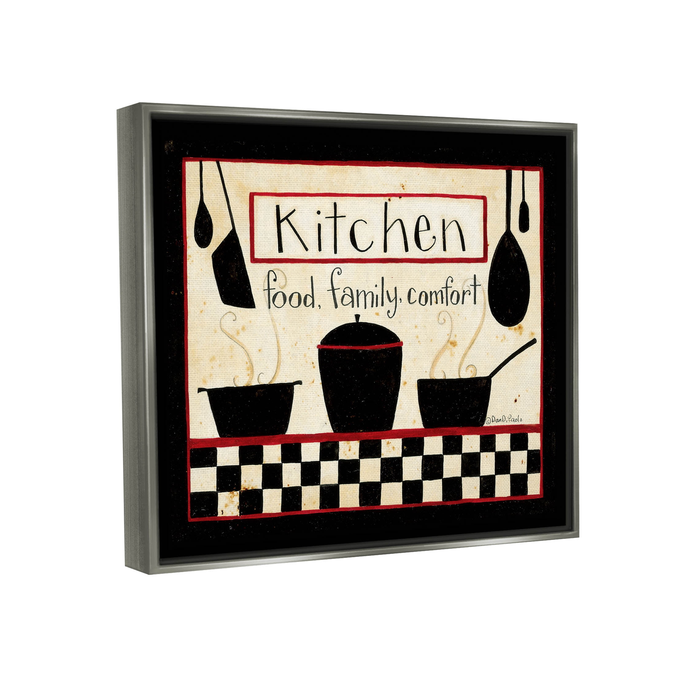 Kitchen Food Family Comfort Patterned Food & Beverage Graphic Art Luster Gray Framed Art Print Wall Art