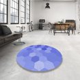 thumbnail image 4 of Ahgly Company Machine Washable Indoor Square Transitional Sky Blue Area Rugs, 8' Square, 4 of 7