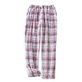 thumbnail image 3 of Feancey Fleece Pajamas Bottoms Women Winter Plush Warm Plaid Sleep Pants Elastic Waist Casual Loose Pjs Pants Fuzzy Loungewear with Pockets Purple M, 3 of 6