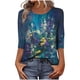 thumbnail image 2 of Xuyuer Unisex Print 3/4 Sleeve Tee - Fashion Women's Loose Casual Round Neck 3/4 Sleeve Oversized Top for Music Festival Grounds, and Free-Spirited Gender-Neutral Layered Street Style, 2 of 7