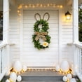 thumbnail image 2 of Easter Bunny Wreath for Front Door Artificial Rabbit Shaped Greenery Spring Wreaths with Flowers Bow Easter Door Hanging Decorations for Garden Wall Window Porch Home Decor, 2 of 6