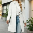thumbnail image 4 of Arlun Womens Wool Coats Solid Color Mid-Long Stand Collar Overcoats 2025 Winter Fashion Double Pea Coat Business Casual Loose Long Sleeve Outwear Clothes White XL, 4 of 7
