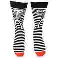 thumbnail image 4 of TeeHee Novelty Crazy Fun Crew Socks 2-Pack for Men (Skeleton Checker Stripes), 4 of 7
