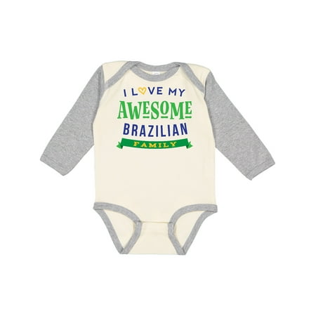 

Inktastic Awesome Brazilian Family Reunion Gift Baby Boy or Baby Girl Long Sleeve Bodysuit