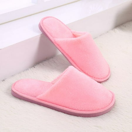 

CoCopeanut 2022 Winter Plush Slippers Women Indoor House Furry Cotton Slippers Shoes Non-Slip Floor Home Slippers Couple Slides Bedroom