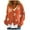 Orange, variant on Women's V-Neck Cropped Cardigan Long Sleeve Elegant Sweater Top Warm Printing Cozy Coat Soft Knit Casual Outerwear