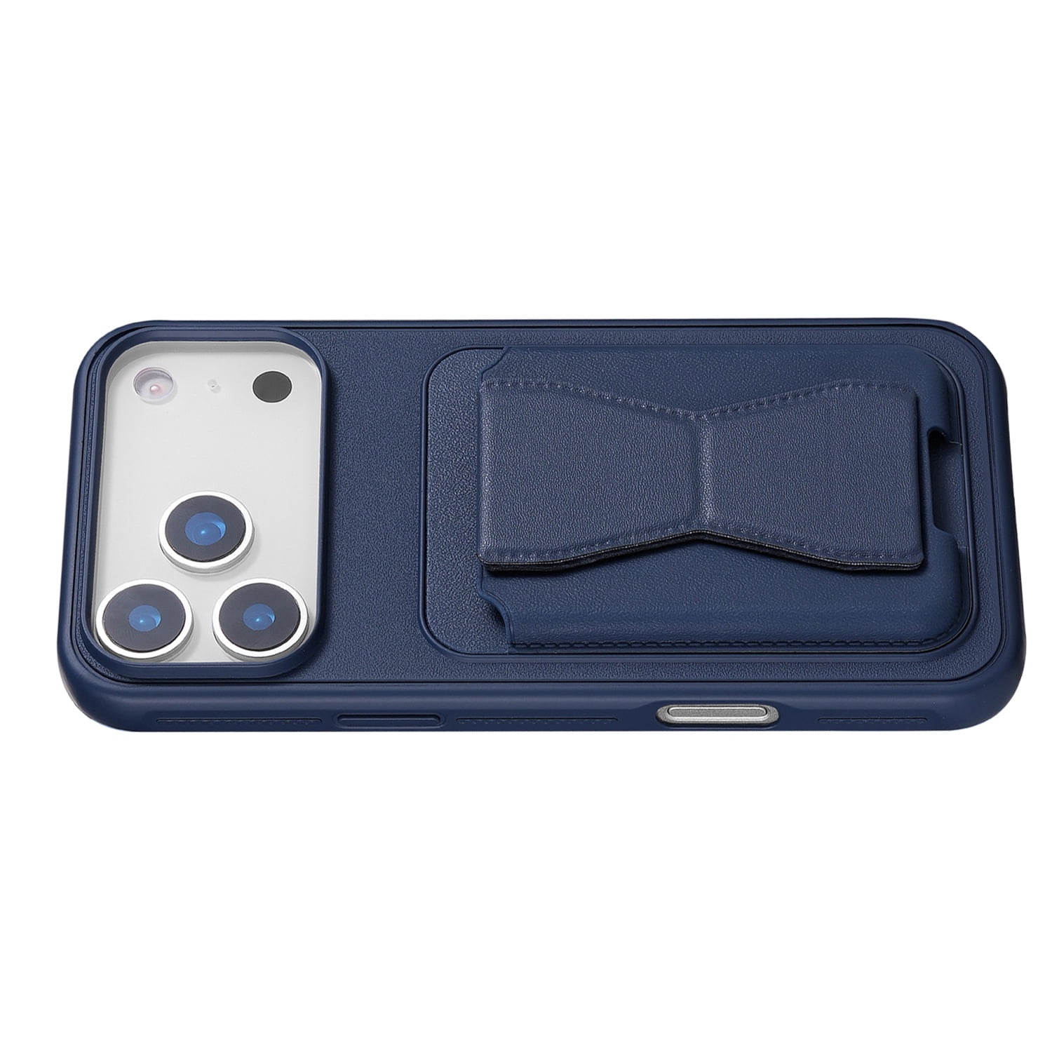 Leather Card Storage Case with Magnetic Stand for iPhone 17 Pro Max - Dark Blue