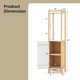 thumbnail image 3 of Gabinete de baño alto, gabinete de almacenamiento estrecho independiente con puerta, estantes y estante ajustable, soporte de torre de lino delgado para sala de estar y baño, 51" de alto, bambú, 3 of 6