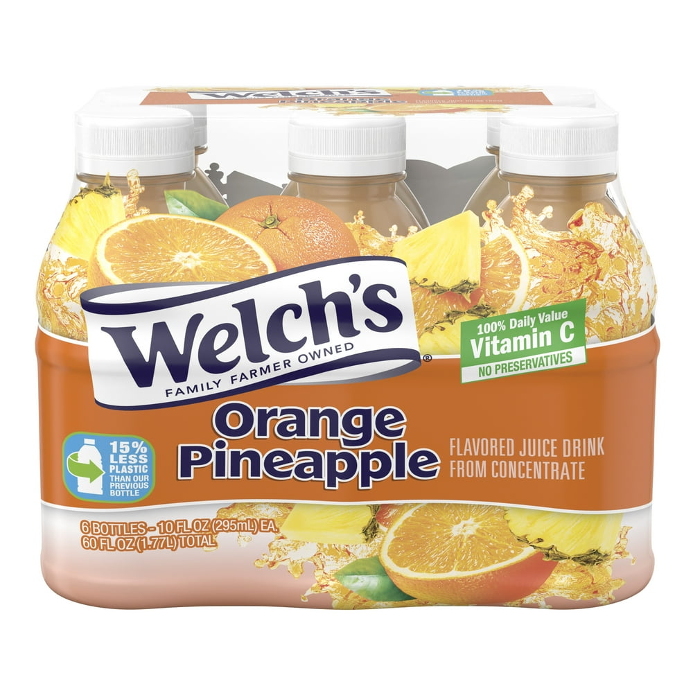 Welch's Orange Pineapple Drink, 10 fl oz OntheGo Bottle (Pack of 6
