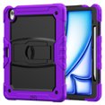 thumbnail image 5 of Rugged Case For iPad Pro 12.9 2021 – 3-Layer Protection Shockproof Stand Cover with Screen Protector, Adjustable Stand, Shoulder Strap, & Pencil Holder -- Purple, 5 of 10
