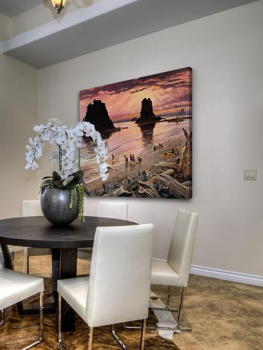 "The Beach at Dusk" Painting Print on Wrapped Canvas