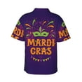 thumbnail image 4 of Xecao Mardi Gras2 print Hawaiian shirt - a stylish short-sleeve button-down for men, perfect for casual beach and tropical outings., 4 of 9