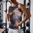 thumbnail image 5 of KLL Sunset Cliff Dinosaur Print Men's Muscle Gym Workout Stringer Tank Tops Bodybuilding Fitness T-Shirts Tank Tops Men-4X-Large, 5 of 7