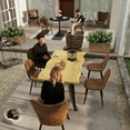 thumbnail image 2 of Homy Casa Modern Rectangular 5-Piece Dining Set for Dining Room, Faux Wood Table with 4 Upholstered Chairs, 2 of 12
