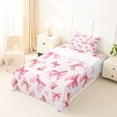 thumbnail image 5 of Erosebridal Pink Coquette Bowknot Girls Twin Sheet Sets,Kawaii Loves Pattern Bedding For Kids 3-Piece, 5 of 6