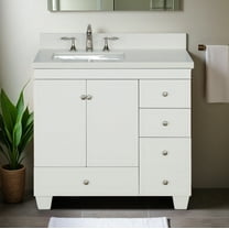 Lavanti Depos Solidwood 36-inch Bathroom Vanity with Left Sink - Stylish White