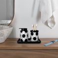 thumbnail image 2 of Décor Living Football Set de Accesorios para Baño de 3 Piezas para Organización y Decoración, Resina, Negro Mate, 2 of 7