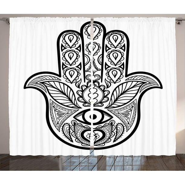 Mandala Decor Curtains 2 Panels Set Hamsa Hand With Inner Eye Image Evil Eyes God Bless You Oriental Eastern Art Print Living Room Bedroom Accessories By Ambesonne Walmart Com Walmart Com