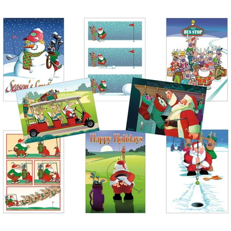 golf christmas card variety pack 24 cards envelopes walmart com