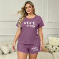 thumbnail image 6 of Eternatastic Plus Size Women's 2 Piece Pajama Set Short Sleeve Crew Neck Casual Loungewear Sleepwear Outfits 5XL Purple, 6 of 8