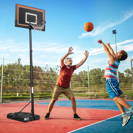 YRLLENSDAN Portable Basketball Hoop 7-10 feet  Kids Basketball Goal 44 in Height Adjustable Backboard Stand with Wheels Basketball System Set for Adults Indoor / Outdoor