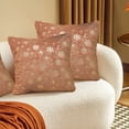 thumbnail image 4 of Funda de almohada de felpa Snowflake 45x45cm - Funda plateada para el sofá, marrón café oro rosado, poliéster, lavable a máquina, 4 of 6