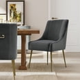 thumbnail image 3 of Dextrus Upholstered Velvet Solid Back Side Dining Chair (Set of 2), 3 of 5