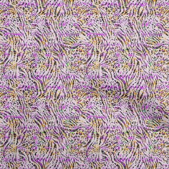 oneOone Viscose Jersey Light Pink Fabric Animal Skin Fabric For Sewing Printed Craft Fabric By The Yard 60 Inch Wide