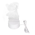 thumbnail image 4 of Base de lámpara de luz LED 3D con hoja acrílica de oso pequeño, alimentado por USB, luz cálida suave, estilo tallado con láser, 4 of 14