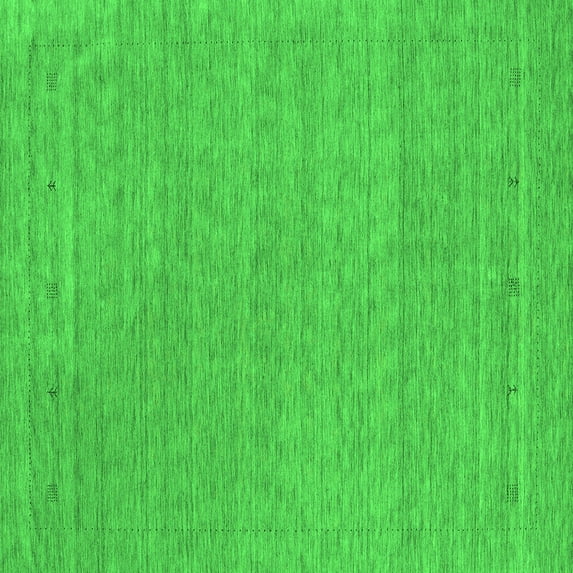 Ahgly Company Indoor Square Abstract Green Contemporary Area Rugs, 3' Square