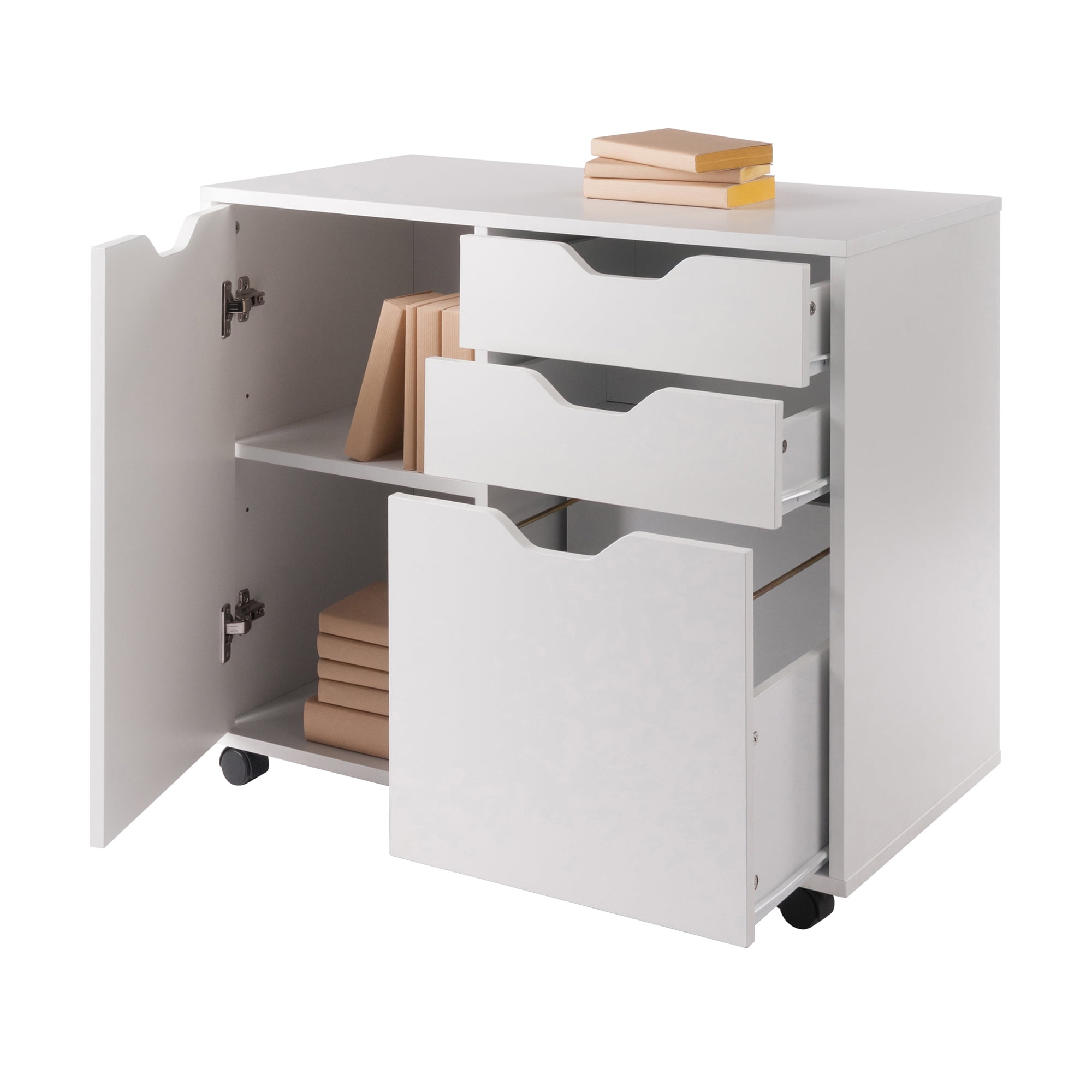 Winsome Halifax 2-Section Mobile Filing Cabinet 10431, White Finish