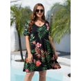 thumbnail image 2 of Vestido BELAROI, camiseta de verano de talla grande para mujer, cuello en V, 1X, 2 of 6