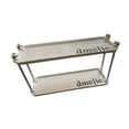 thumbnail image 2 of Estante de almacenamiento para baño de 2 niveles, estante de encimera multiusos independiente. Blanco, 2 of 9
