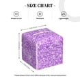 thumbnail image 4 of Lsque Lilac Glittering Printed Tissue Box Cover Holder, Facial Paper Organizer Dispenser,Square with Bottom Belt, PVC Leather Decorative Organizer, 4 of 8
