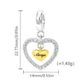 thumbnail image 3 of 925 Sterling Silver Two Tone Always Heart Dangle Charm For Bracelets & Bangle Pendant Jewelry, 3 of 5