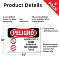 thumbnail image 2 of Diesel Fuel No Smoking No Spanish OSHA Danger Aluminum Sign 14 Inch x 10 Inch - 5 Pack, 2 of 8