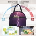 thumbnail image 5 of Goofa Thunderstorm Violet Purple Pattern Lunch Bag ,Insulated Lunch Box, Small Leakproof Cooler Food Lunch Containers Reusable High Capacity Lunch Tote Bags, 5 of 8