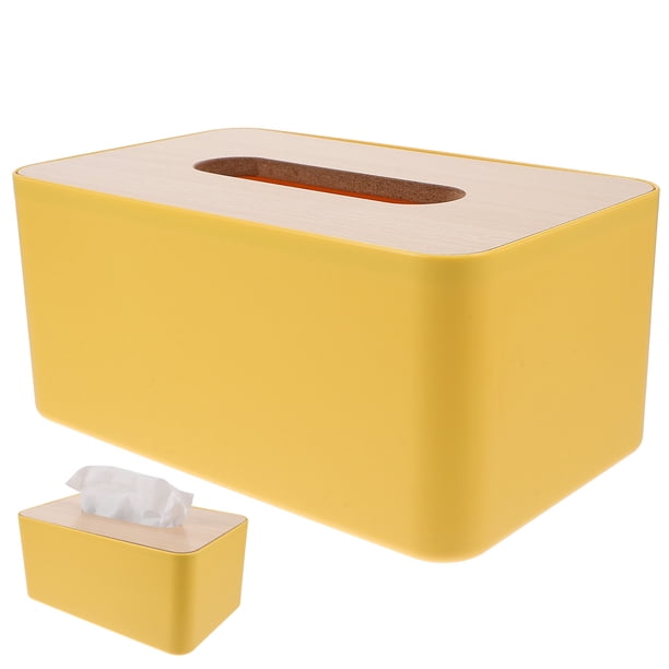 Porta pañuelos Caja de pañuelos faciales Soporte de cubierta Organizador de pañuelos rectangular
