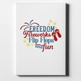 thumbnail image 1 of Freedom Fireworks Flip Flops & Fun - 8" x 10" - Decorative Canvas Wall Art - White Edge - 5/8" Gallery Wrapped, 1 of 2