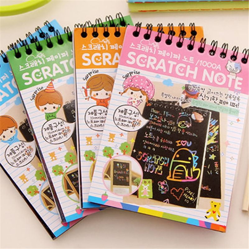 BESTYO Scratch Sketch Art Notes Rainbow Scratch Magic Doodle Notes