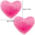 thumbnail image 3 of 2 Pieces Fluffy Heart Shaped Rug Faux Area Rug Bushy Room Carpet for Home Living Room Sofa Floor Bedroom, 12 x 16 Inch (Rose Red), 3 of 14