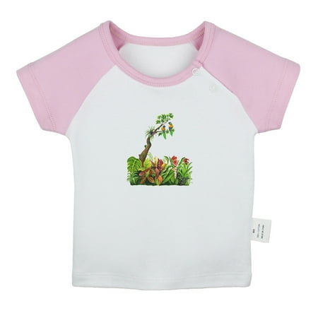 

Nature Pattern Jungle T shirt For Baby Newborn Babies T-shirts Infant Tops 0-24M Kids Graphic Tees Clothing (Short Pink Raglan T-shirt 6-12 Months)