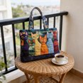 thumbnail image 6 of Animals Van Quilted Duffle Boho Travel With Adjustable Strap Retro Style For Daily & Travel Use, 6 of 7
