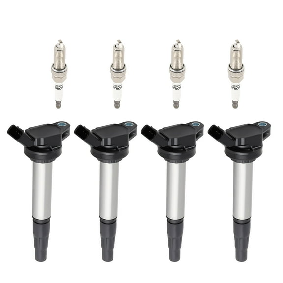 maXpeedingrods UF596 Set of 4 Ignition Coil Pack and Iridium Spark Plugs Fit for Toyota Corolla Matrix Prius Pontiac Vibe Scion XD Lexus CT200h 1.8L L4, Ignition Coil Kit Replaces 19205156 19205439