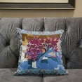 thumbnail image 5 of Tree Oil Duo Throw Pillow with Removable Cover in Sky Blue Pink 16x16, 5 of 5
